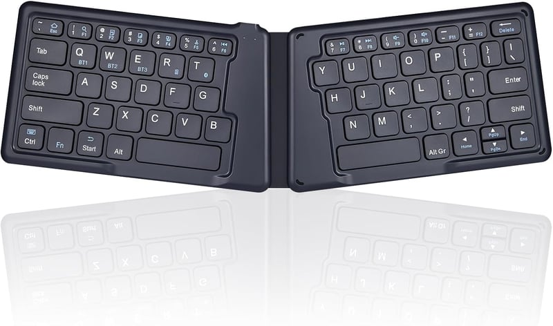 Perixx PERIBOARD-805 Ergo Összehajtható Bluetooth Billentyűzet - Ergonomikus V-alakú Kialakítás - iOS, Android, Windows Kompatibilis - Ultra