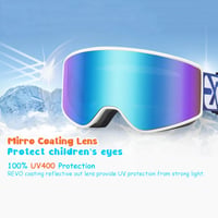EXP VISION Gyerek Síszemüveg - Kék, Páramentes, 100% UV Védelemmel, Szemüveg Kompatibilis, Sisakkal Használható Snowboard Szemüveg 2-14 Éves 2
