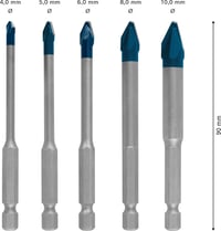 Bosch Expert HEX-9 keményfém csempefúró készlet, 5 db (4-10 mm, ütvefúróhoz) 3