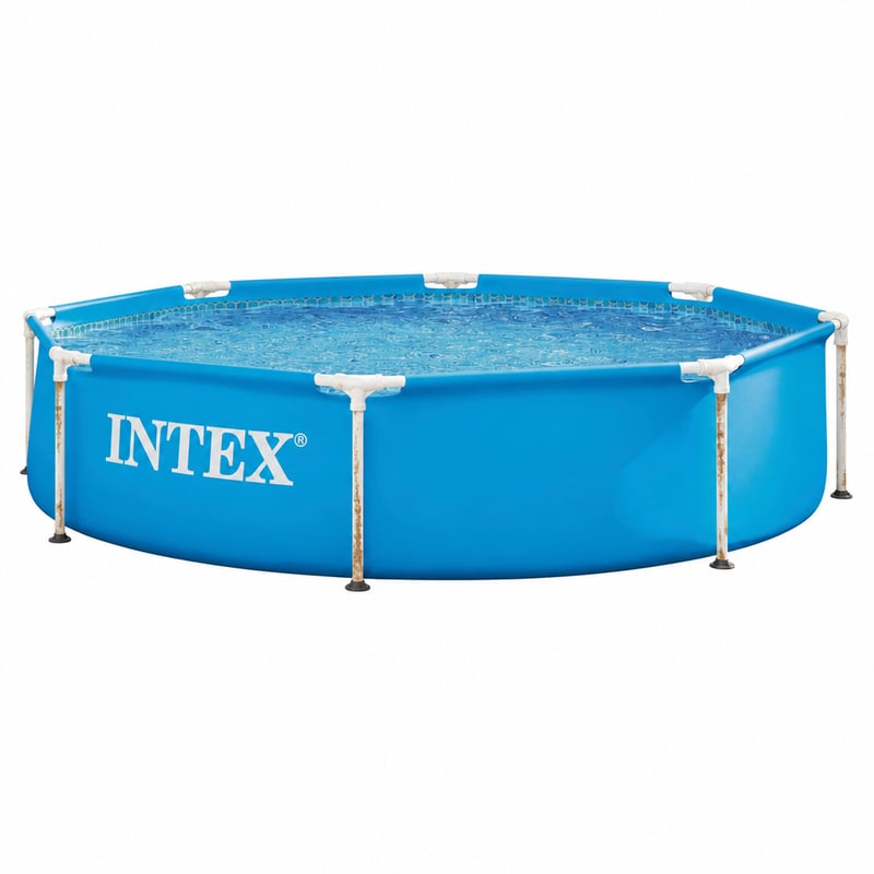 Intex Metal Frame 28205NP okrugli bazen s metalnom konstrukcijom 244x51 cm, plavi, 1828 litara - korišteno, zahrđala metalna šipka (stanje: vidi 2. sliku)