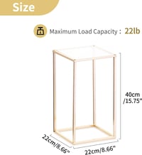 Nuptio Fém Virágváza - 40 cm Magas Arany Geometrikus Asztali Virágtartó Állvány Esküvői Dekorációhoz, Téglalap Alakú Virágpolc 5