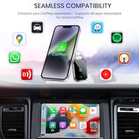 AIZEO Vezeték Nélküli CarPlay Adapter - Gyors Átállás Vezetékes CarPlayről Vezeték Nélkülire, Plug and Play, iPhone iOS 10+ Kompatibilis

AI 7