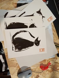 Set de 4 postere japoneze cu pisici mojoliving, decor de perete japonez, imagini anime estetice — mici găuri pe imagini (stare: vezi a 2-a poză) 4