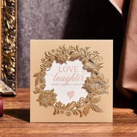Arany-fehér "Love & Laughter" esküvői köszönőkártya szett, 25 db - Újracsomagolt 1