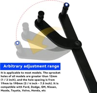 XiTuanYuan Univerzális Vezérműtengely Rögzítő Szerszám - Állítható Fogaskerék Tartó Kulcs 19-190mm - Autószerelő Eszköz 6