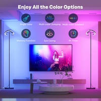 SIBRILLE RGB Állólámpa 20W - Távirányítós LED Padlólámpa 1300lm, 3000K-6000K, Érintésvezérelt, Színváltós Olvasólámpa Nappaliba, Hálószobába 2