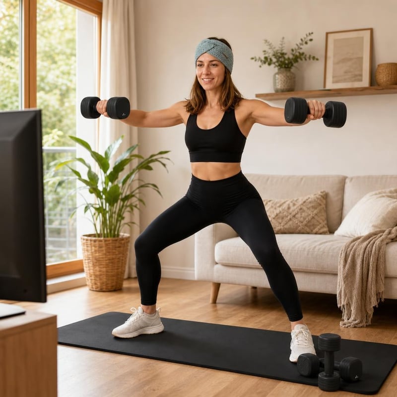 Zumba set za dnevni boravak: protuklizna podloga + 2x ručni uteg + traka za glavu