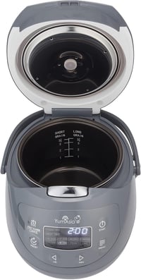 Yum Asia Panda Mini rizsfőző Ninja kerámia edénnyel, 0,63L kapacitás, 8 főzési program, fuzzy logic technológia, 350W, kobalt szürke 4