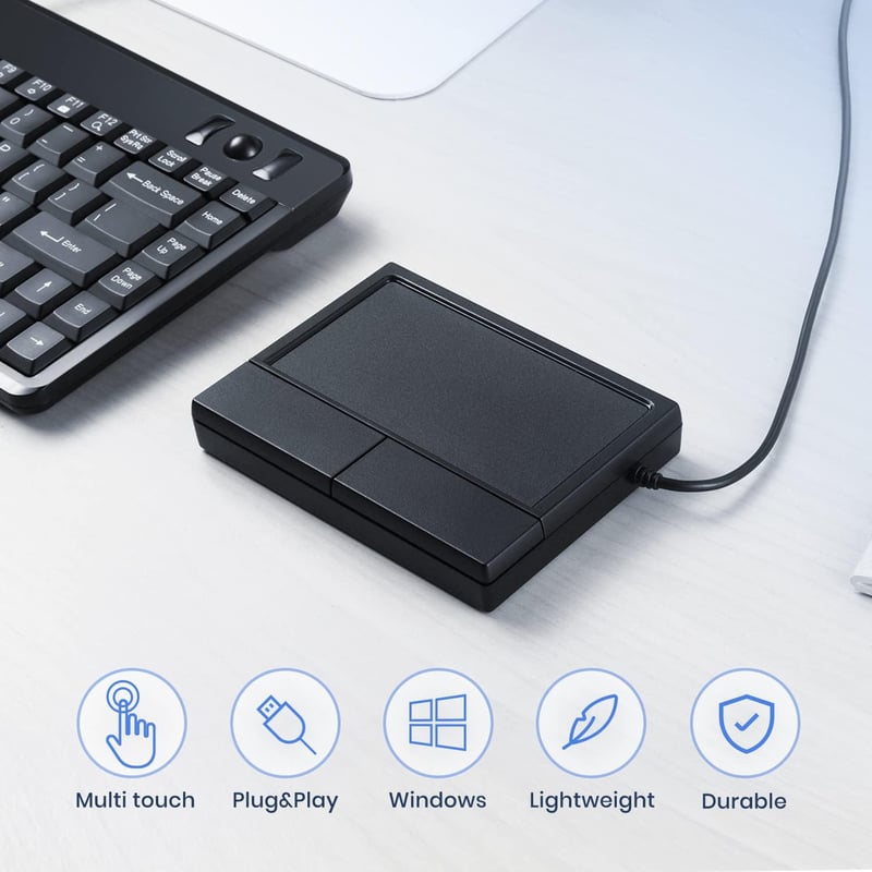 Perixx PERIPAD-504 Vezetékes Touchpad - USB Csatlakozás - Görgetés és Navigáció Funkcióval - Nagy Érintőfelület - PC Kompatibilis - Fekete