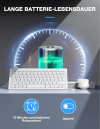 TECKNET Vezeték Nélküli Billentyűzet-Egér Szett, Német QWERTZ Kiosztás, 15m Hatótáv, Csendes Gombokkal, PC/Laptop/Smart TV Kompatibilis, Feh 6