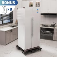 Ronlap Bútorszállító Görgők - 4 db Fekete Bútor Mozgató Roller 800 kg Teherbírással, Állítható Szállítólap 8 Gumikötéllel, Költözési Segédes 7