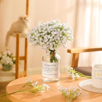 Veryhome 10 db Művirág Gypsophila Csokor - Fehér Műbabafű Dekoráció Esküvőre, Lakásba, DIY Virágkötészethez - Élethű, Tartós (Váza nélkül) 2