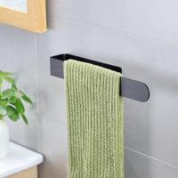 Taozun Öntapadós Törölközőtartó 30 cm - Fekete Rozsdamentes Acél Fürdőszobai Fali Rúd Fúrás Nélkül - Konyhába és Fürdőbe 3