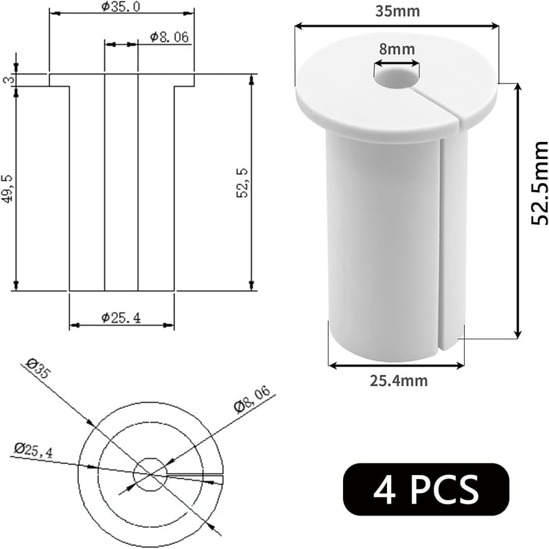 NIYATA 4 db Fehér Fali Átvezető Készlet Starlink Kábelkezeléshez, Ethernet Adapter és Router Kábelekhez, 2,5 cm-es Falnyíláshoz - White