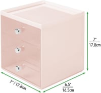 mDesign Átlátszó Szemüvegtároló Doboz 3 Fiókkal - Ezüst 5