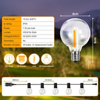 flintronic 11m-es Napelemes LED Fényfüzér, 60 Kristálygömbbel - Kültéri Dekoráció 2
