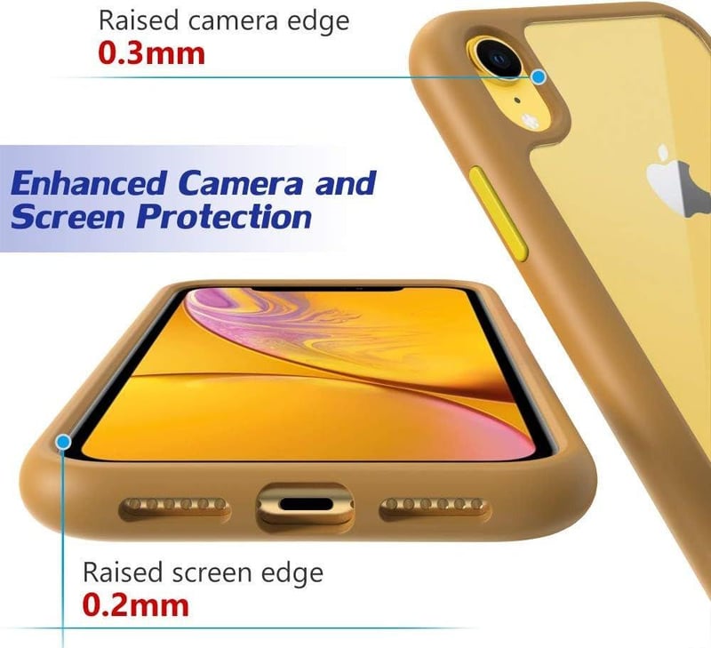 iPhone XR Okkersárga Átlátszó Ultravékony Ütésálló Szilikon Védőtok