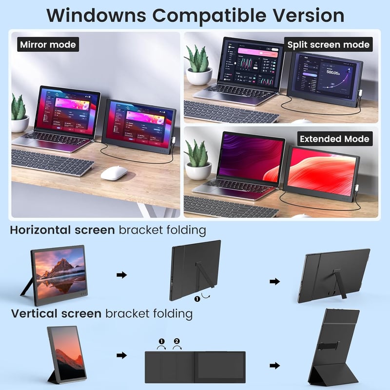 Hordozható SMISEACOW 11,6" Full HD IPS monitor laptophoz, konzolokhoz, védőtokkal