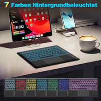Bluetooth QWERTZ billentyűzet érintőpaddal, 7 színű háttérvilágítással - iOS/Android/Windows kompatibilis 3