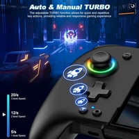Coogamefly Vezeték Nélküli Kontroller Nintendo Switch/OLED-hez - Ergonomikus Markolatú Pro Controller Hall Joystickkel, Turbo Funkcióval és  2