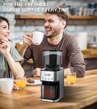 Homtone Elektromos Kávédaráló 51 Őrlési Fokozattal - Portafilterhez és Tárolóhoz, Rozsdamentes Acél, Csepegtetős/Pour Over/Cold Brew/French  17