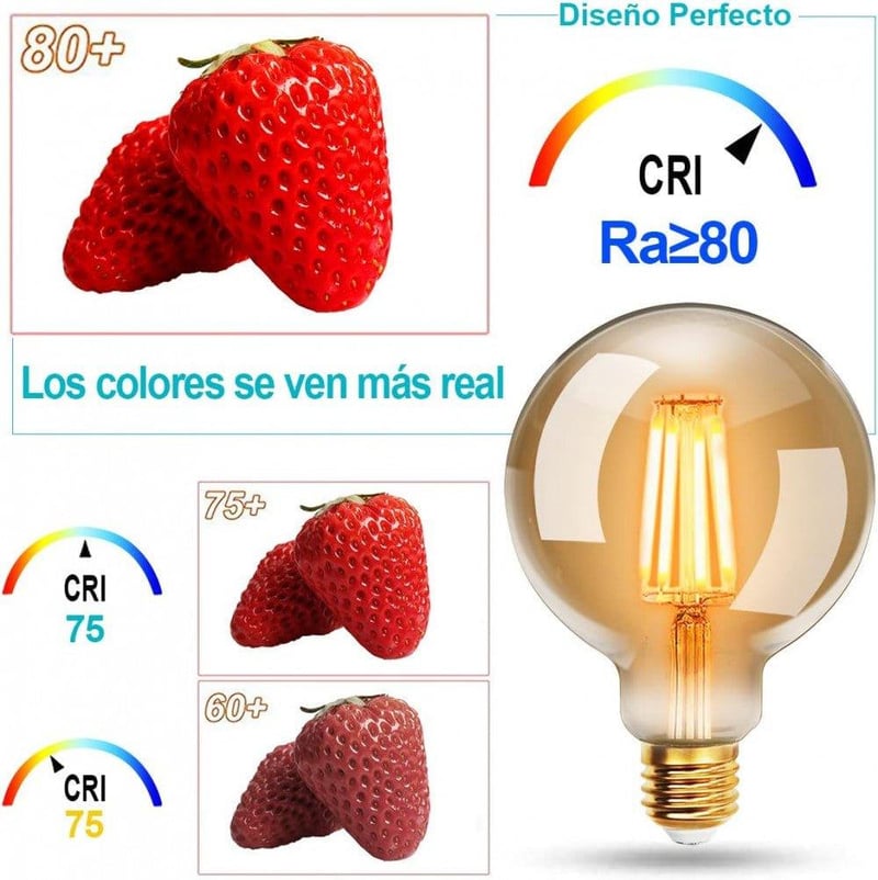 Edison stílusú EXTRASTAR 8W-os E27 vintage LED izzó, G80 gömb