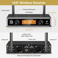 TONOR UHF TW822 Vezeték Nélküli Mikrofonszett Fejpántos és Csíptetős Mikrofonnal, 10 Frekvencia, 60m Hatótáv, Énekléshez, Karaokéhoz - 2 body pack 3