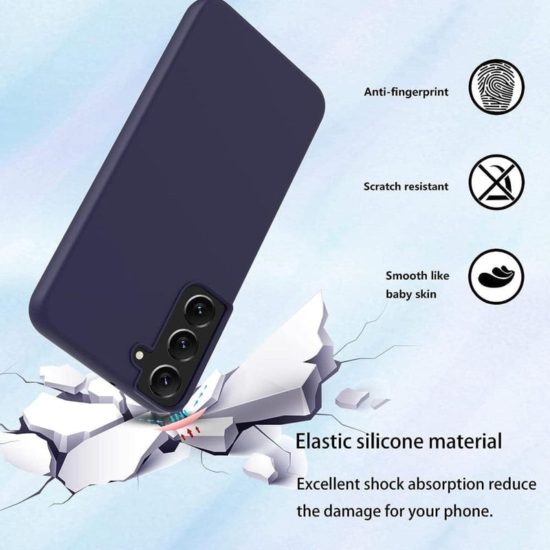 Samsung Galaxy S22 szilikon védőtok mikroszálas béléssel, sötétkék