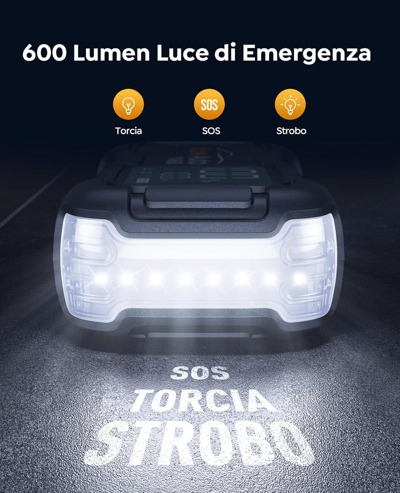 YaberAuto 6000A Autós Bikázó Akkumulátor Indító - Hordozható Autóindító Készülék Beépített Akkumulátorral