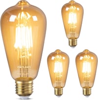 DiCUNO Edison Vintage LED Izzó E27 Foglalattal - ST64 Filament, 6W, 2200K Meleg Fehér, 600 Lumen, Retro Dekoratív Lámpa Otthonba, Kávézóba,  1