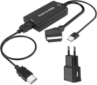AMANKA SCART-HDMI Átalakító Kábel - Full HD 1080P Videó és Hang Konverter HDTV, VHS, Xbox, PS3, DVD és Blu-ray Eszközökhöz 1