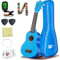 Everjoys Szoprán Ukulele Készlet - 21 Hüvelykes Fekete Hawaii Gitár Kezdőknek 1