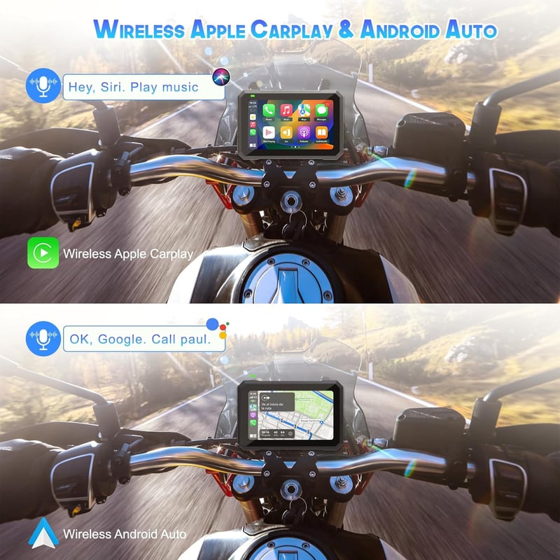 Vízálló 7" CarPlay GPS navigáció motorokhoz és autókhoz - KAOLALI