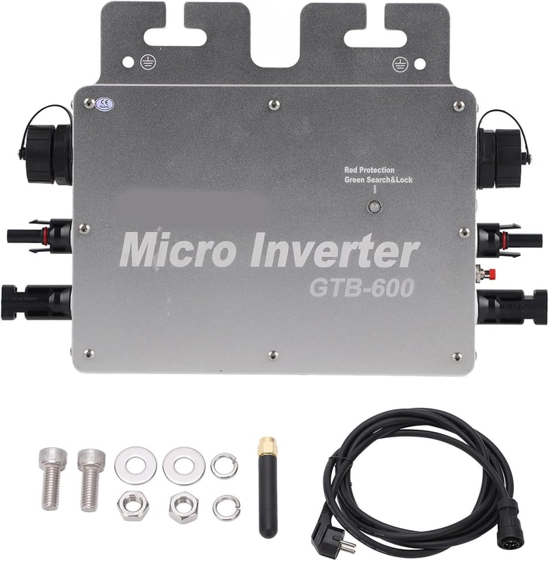 Napelemes mikroinverter 600W, WiFi-s, IP65 vízálló, 120-230V