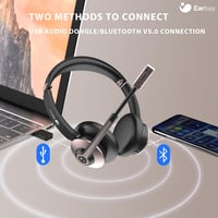 Earbay Bluetooth Headset Mikrofonnal - Zajszűrős, USB-s Vezeték Nélküli Fejhallgató PC-hez, Rózsaarany 7