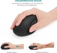 seenda Ergonomikus Vezeték Nélküli Egér - Vertikális Kialakítás, 2.4G USB Vevővel, 3 DPI Szint, 6 Gombos, Csendes Kattintás, PC/Laptop Kompa 2