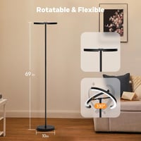 SIBRILLE RGB Állólámpa 20W - Távirányítós LED Padlólámpa 1300lm, 3000K-6000K, Érintésvezérelt, Színváltós Olvasólámpa Nappaliba, Hálószobába 6