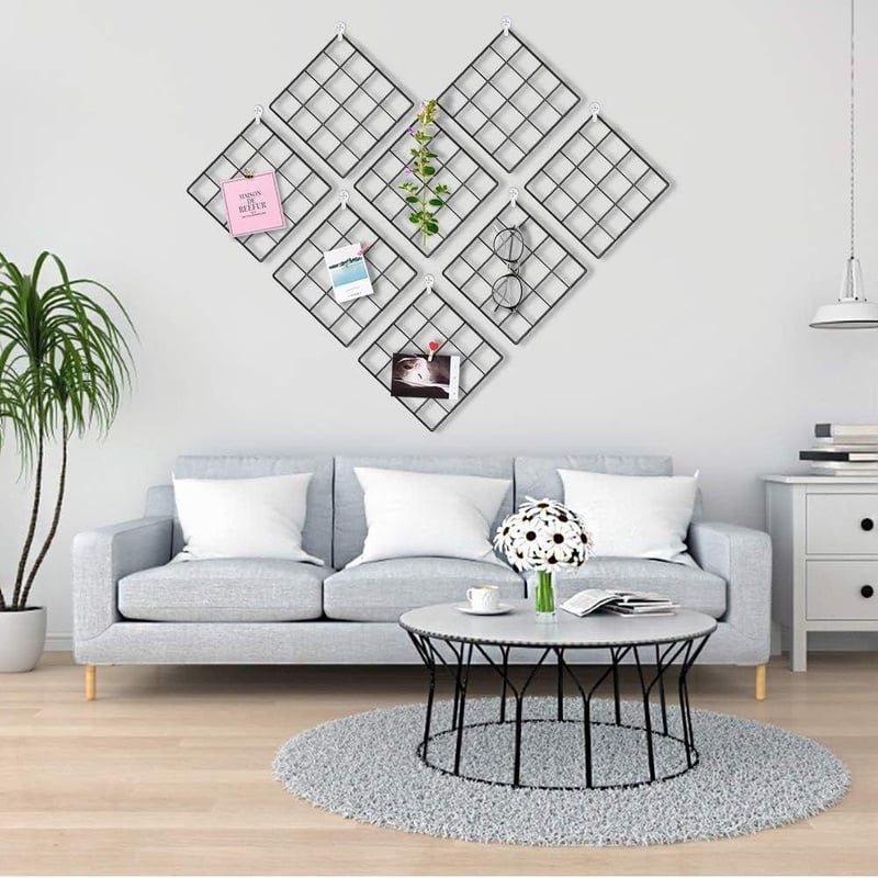 Fekete fotórács fali dekoráció 20x20 cm - Stílusos fotófal