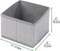 mDesign Szürke Heringszál Mintás Összecsukható Tárolódoboz Szett, 12 db-os 5