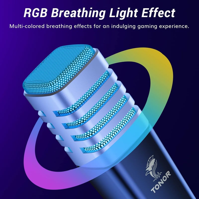 TONOR RGB USB Gamer Mikrofon Állvánnyal - Streaming, Podcast, PS4/PS5 Kompatibilis
