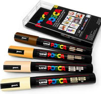 Posca PC-5M Művész Filctoll Szett - Meleg Földszínek, 4db 1