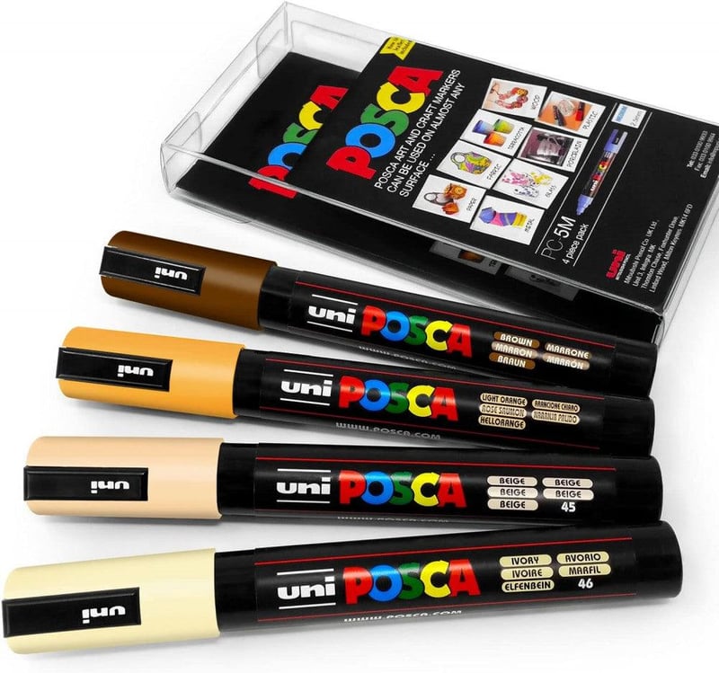 Posca PC-5M Művész Filctoll Szett - Meleg Földszínek, 4db