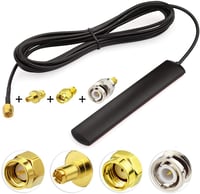 Eightwood 4G LTE Antenna 3dBi SMA Csatlakozóval, Üvegtartóval és 3 Adapterrel - GSM/3G/4G Router és Hotspot Kompatibilis, 3m Kábel 1