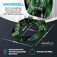 Sanilo Palmdream WC-ülőke önzáró mechanizmussal, fából készült, könnyen szerelhető, strapabíró zsanérokkal, 2,91 kg, kerek forma 5