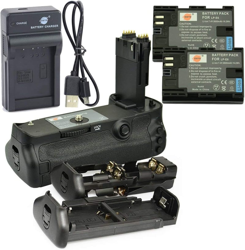 DSTE BG-E11 Akkumulátor Markolat + 2db LP-E6 Akkumulátor + USB Töltő Canon EOS 5D Mark III 5D3 Fényképezőgéphez - 7.4V/2600mAh

AI: I've cre