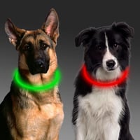 LED-es kutyanyakörv, 2 db USB-s tölthető, vízálló, 3 fényű, állítható 1