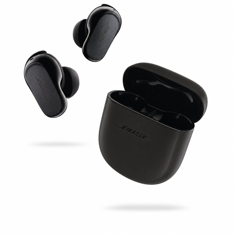 Căști wireless Bose QuietComfort Earbuds II cu anulare a zgomotului prin Bluetooth — fără dopuri, bandă de susținere și cablu de încărcare (stare: vezi a doua imagine)