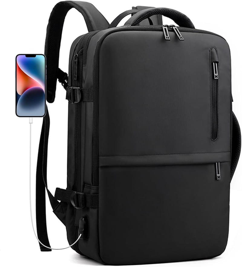 SPAHER Repülős Hátizsák 40x30x20cm - Wizz Air, Vueling, EasyJet Kompatibilis, 15,6" Laptoptartóval