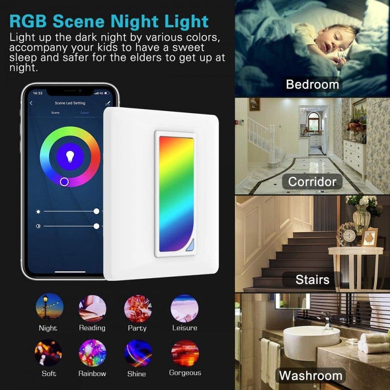MoKo WiFi RGB Dimmer Okoskapcsoló 3db, Alexa/Google/Siri Kompatibilis