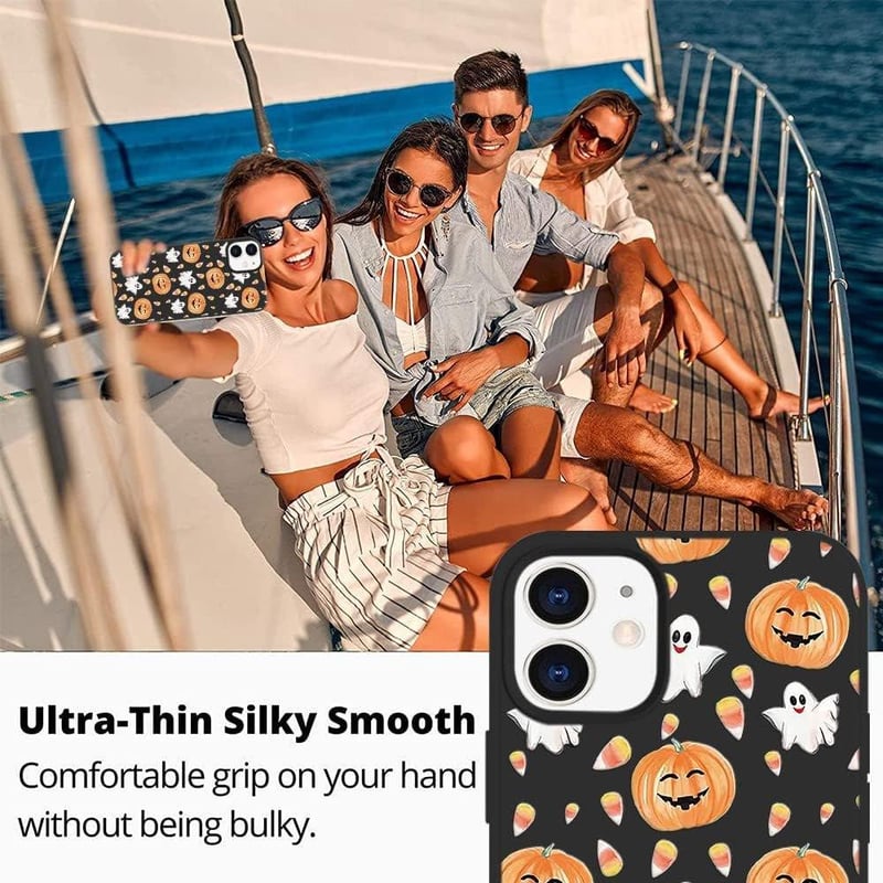 iPhone 12/12 Pro Halloween Védőtok - Tökfejes Mintával